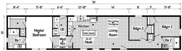 Cavco Clarion 560BZ16763B Floor Plan Prospect