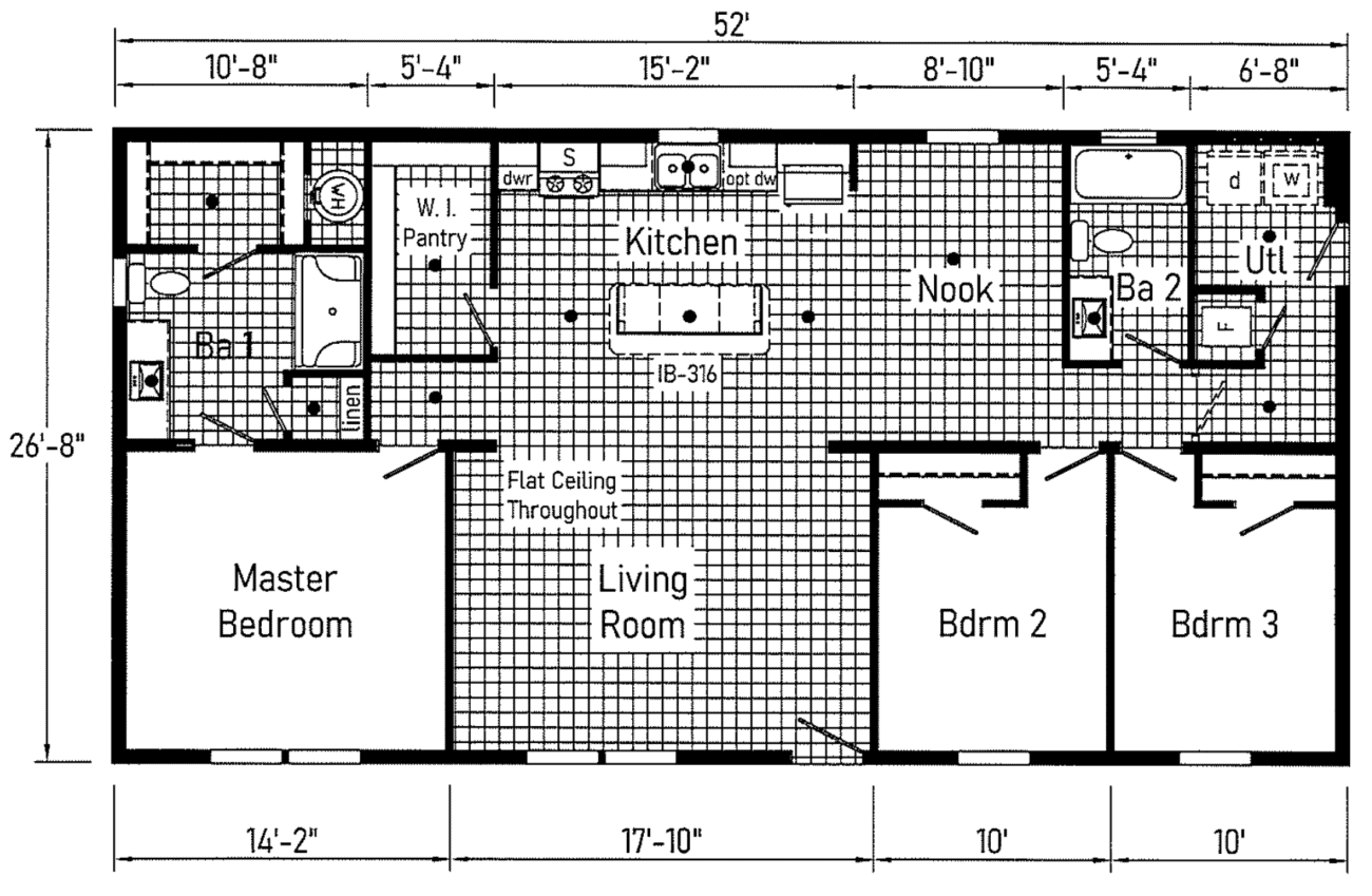 Cavco Clarion 560BZ28523F Floor Plan Butler